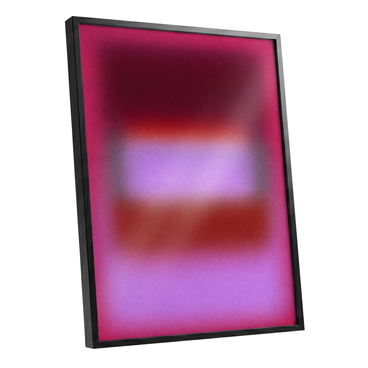 Velvet Afterglow, pink, red, purple abstract wall art shown as a black framed poster wall art print