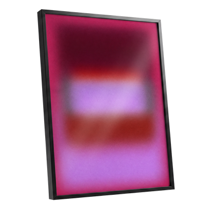 Velvet Afterglow, pink, red, purple abstract wall art shown as a black framed poster wall art print