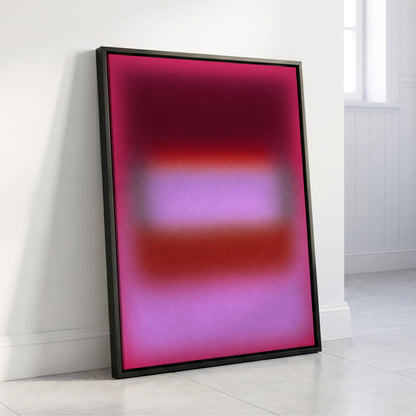 Velvet Afterglow, pink, red, purple abstract wall art displayed in a styled interior, gallery view 4