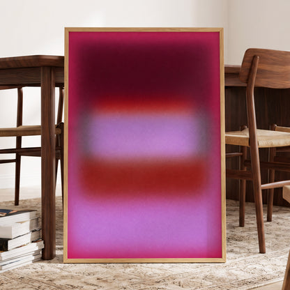 Velvet Afterglow, pink, red, purple abstract wall art displayed in a styled interior, gallery view 9