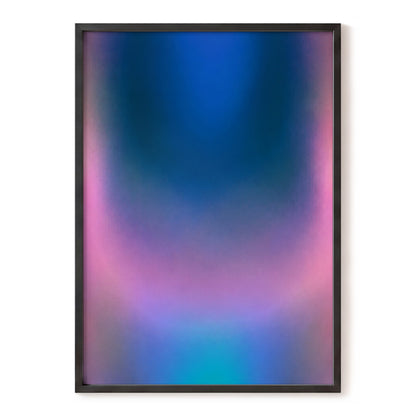 Velvet Chromatic Haze, blue, pink, purple abstract wall art, front artwork view