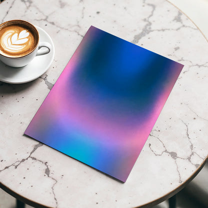Velvet Chromatic Haze, blue, pink, purple abstract wall art displayed in a styled interior, gallery view 5