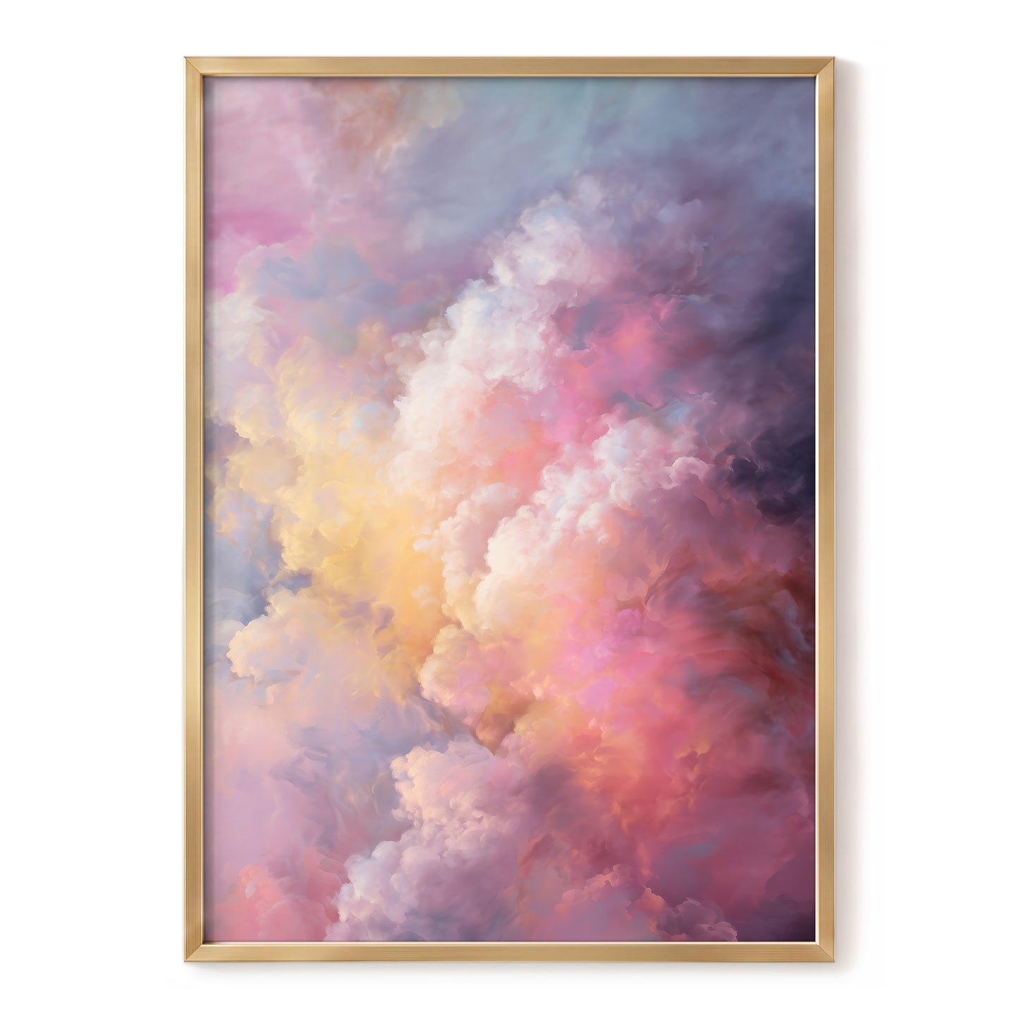 Velvet Sky Bloom, pink, purple, blue nature wall art, front artwork view