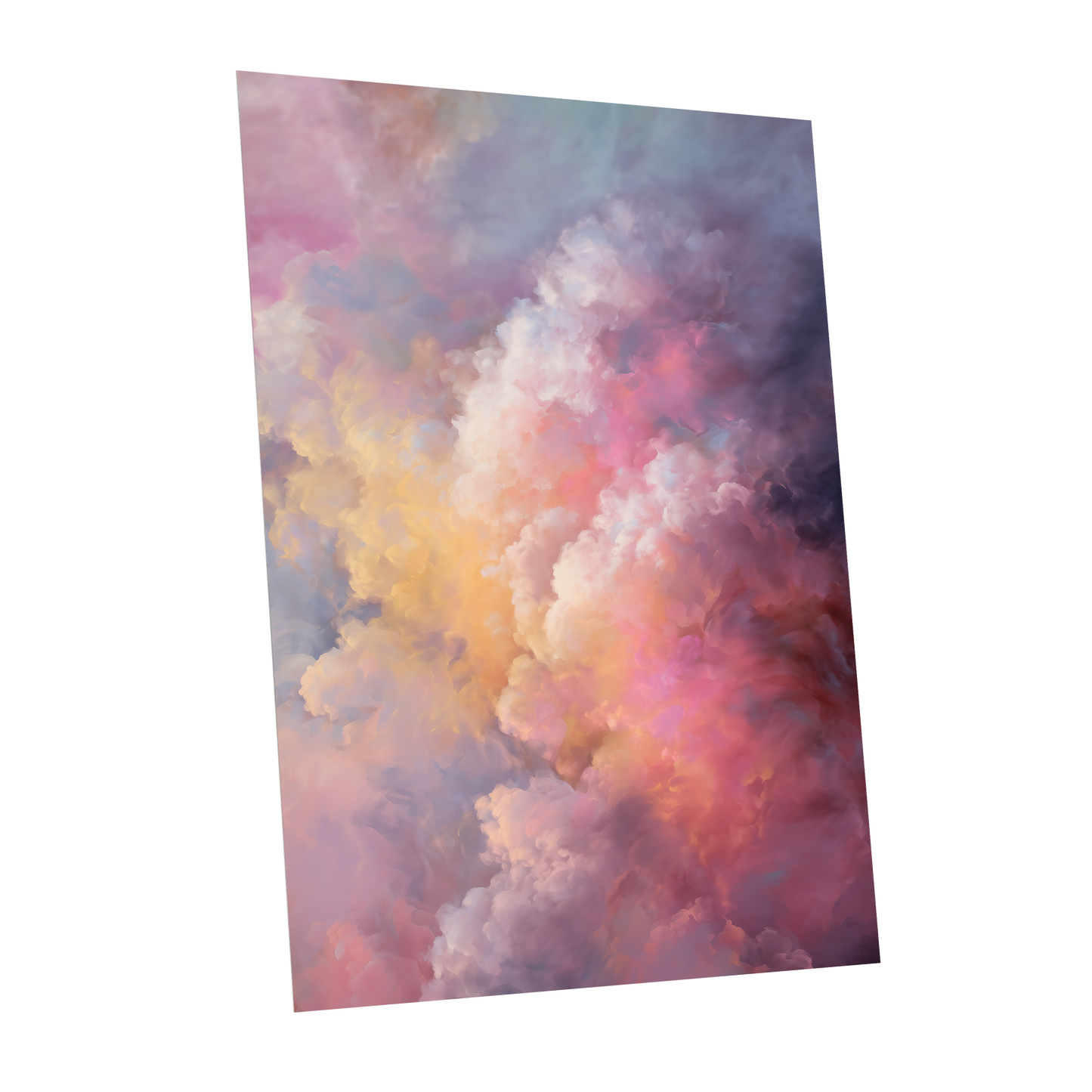 Velvet Sky Bloom, pink, purple, blue nature wall art shown as a unframed poster wall art print