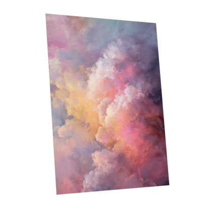 Velvet Sky Bloom, pink, purple, blue nature wall art shown as a unframed poster wall art print