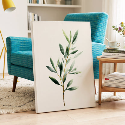 Verdant Branch Study – canvas wall art in a styled interior, gallery view 2