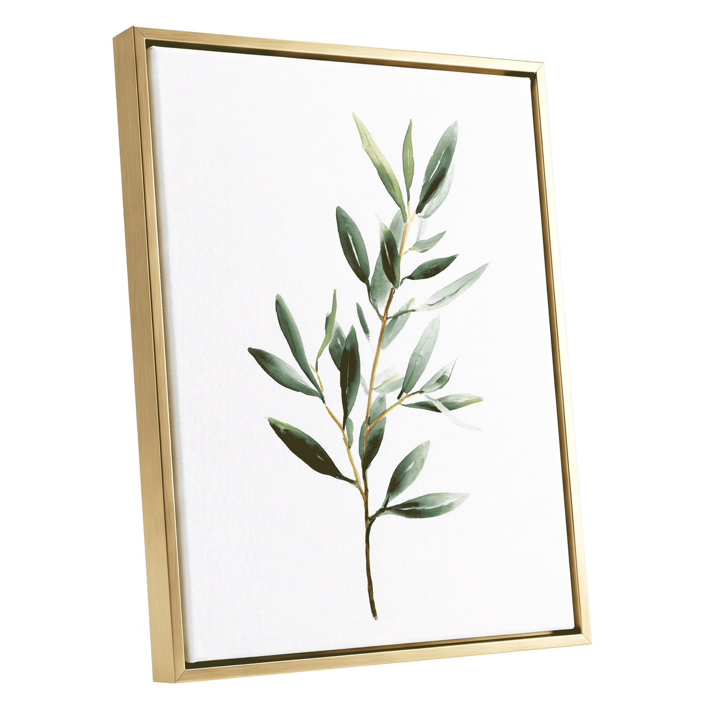 Verdant Branch Study – gold framed canvas option