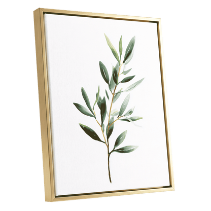 Verdant Branch Study – gold framed canvas option