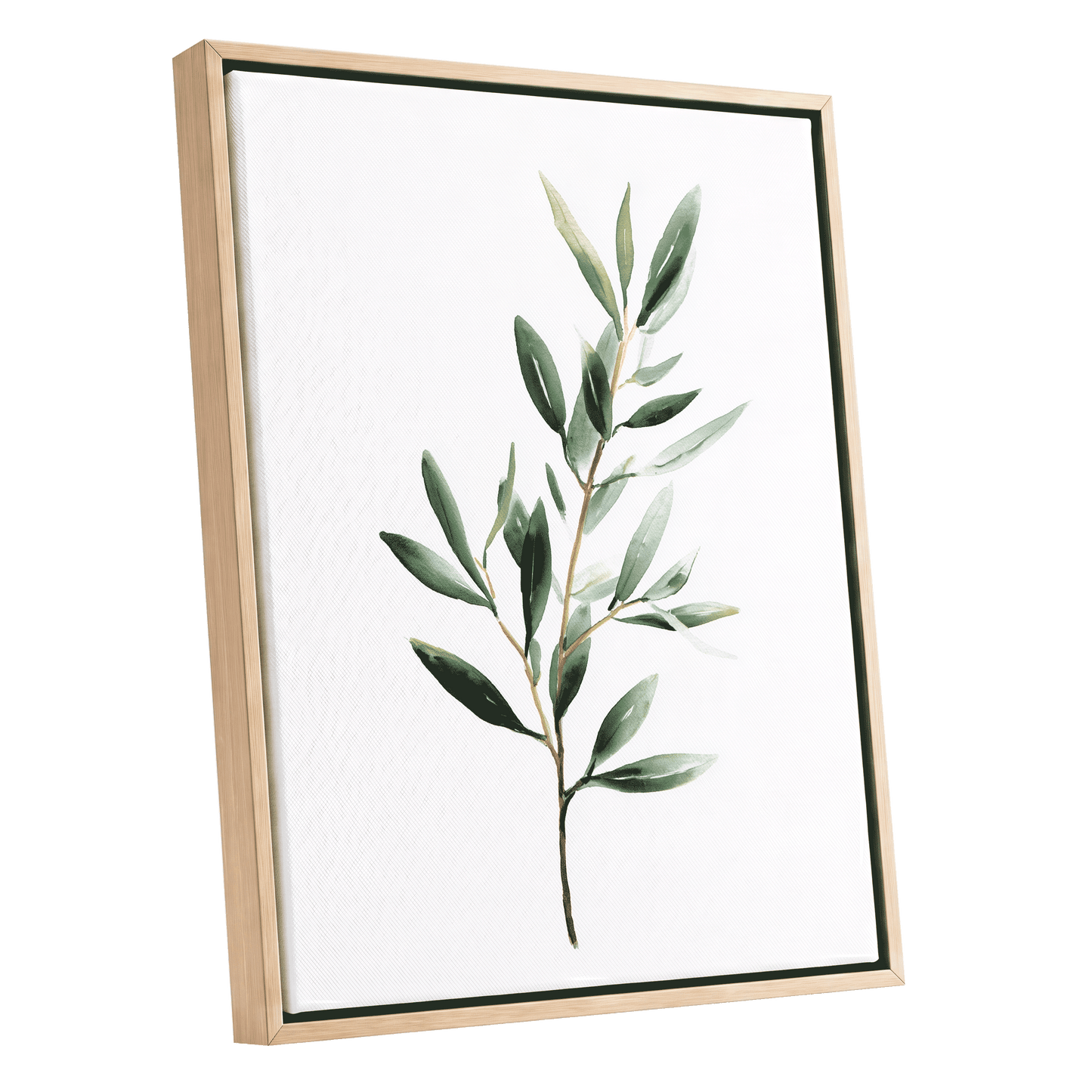 Verdant Branch Study – oak framed canvas option