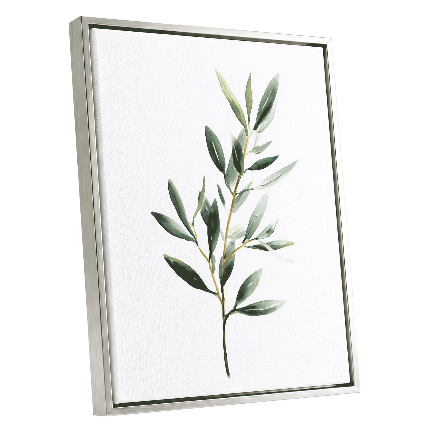 Verdant Branch Study – silver framed canvas option