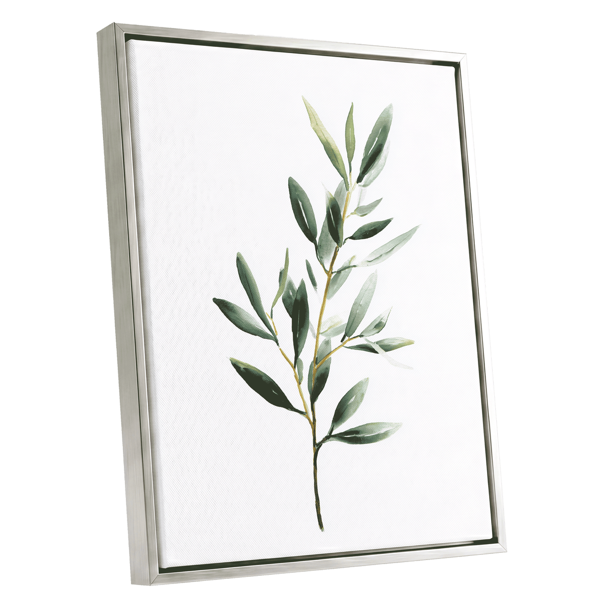 Verdant Branch Study – silver framed canvas option