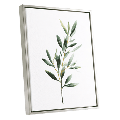 Verdant Branch Study – silver framed canvas option