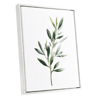 Verdant Branch Study – white framed canvas option