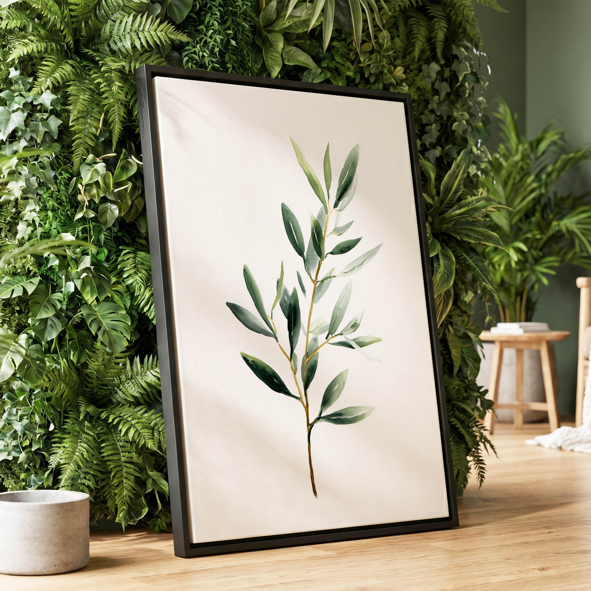 Verdant Branch Study – wall art displayed in a styled interior, gallery view 1