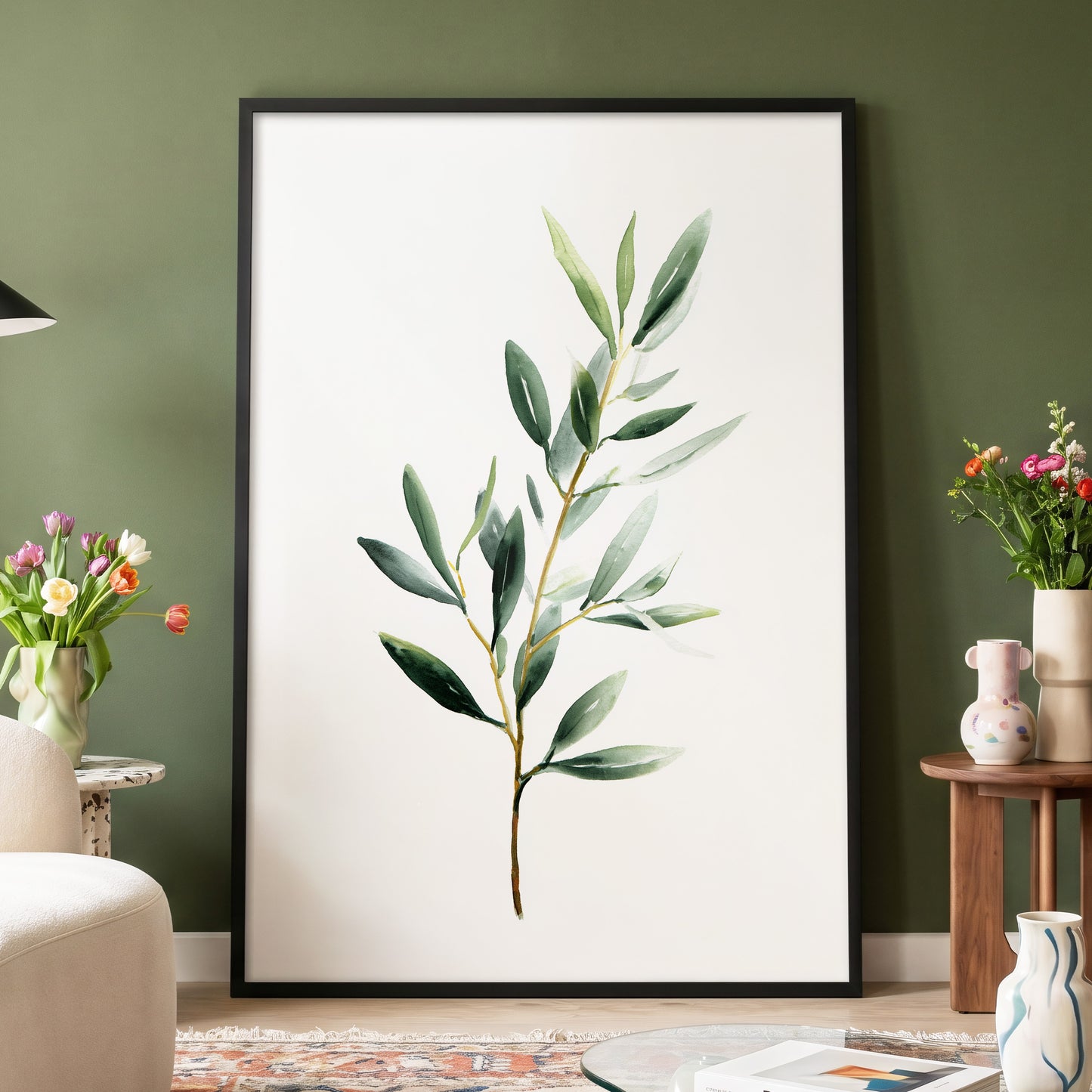 Verdant Branch Study – wall art displayed in a styled interior, gallery view 4