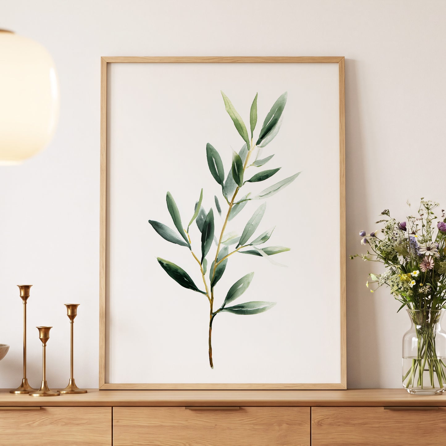 Verdant Branch Study – wall art displayed in a styled interior, gallery view 5