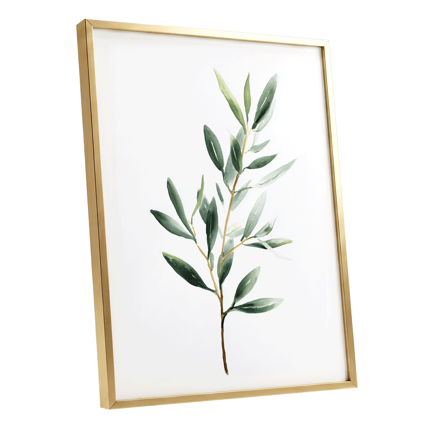 Verdant Branch Study – gold framed poster option