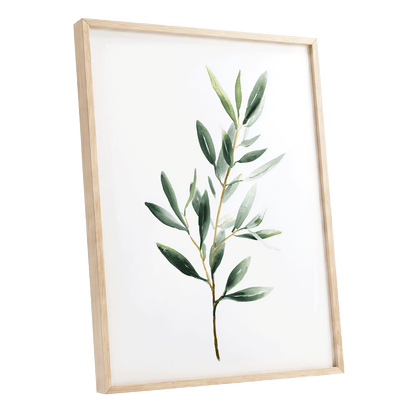 Verdant Branch Study – oak framed poster option