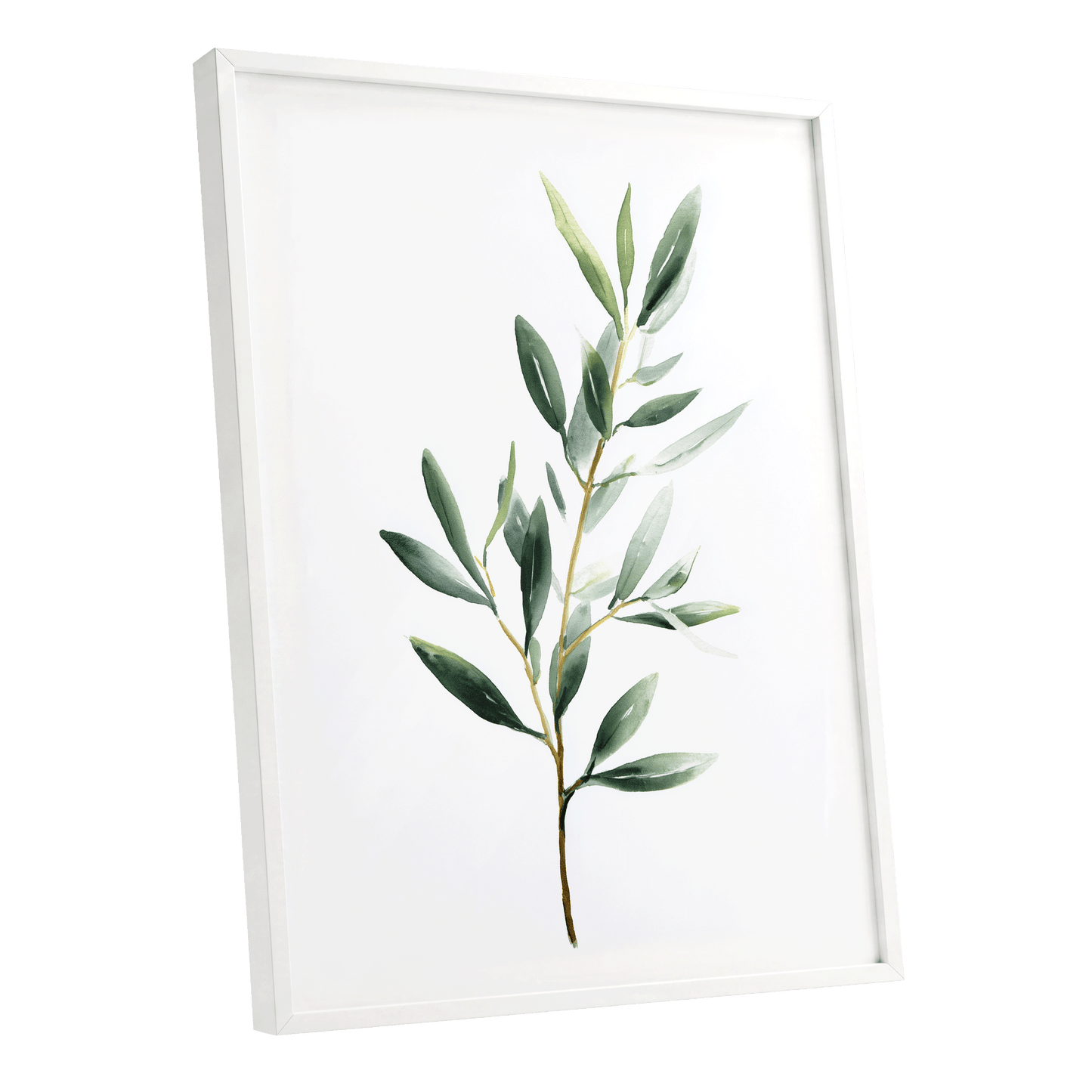 Verdant Branch Study – white framed poster option