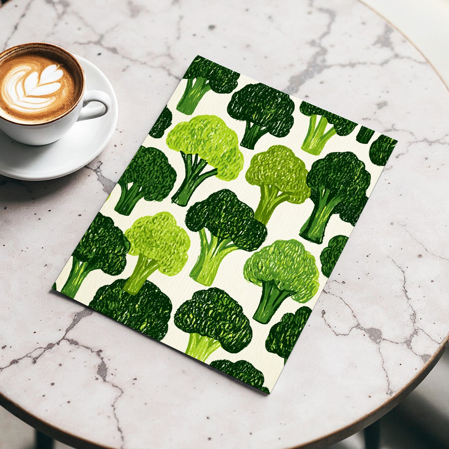 Verdant Brassica Pattern, green, beige, white nature wall art displayed in a styled interior, gallery view 3