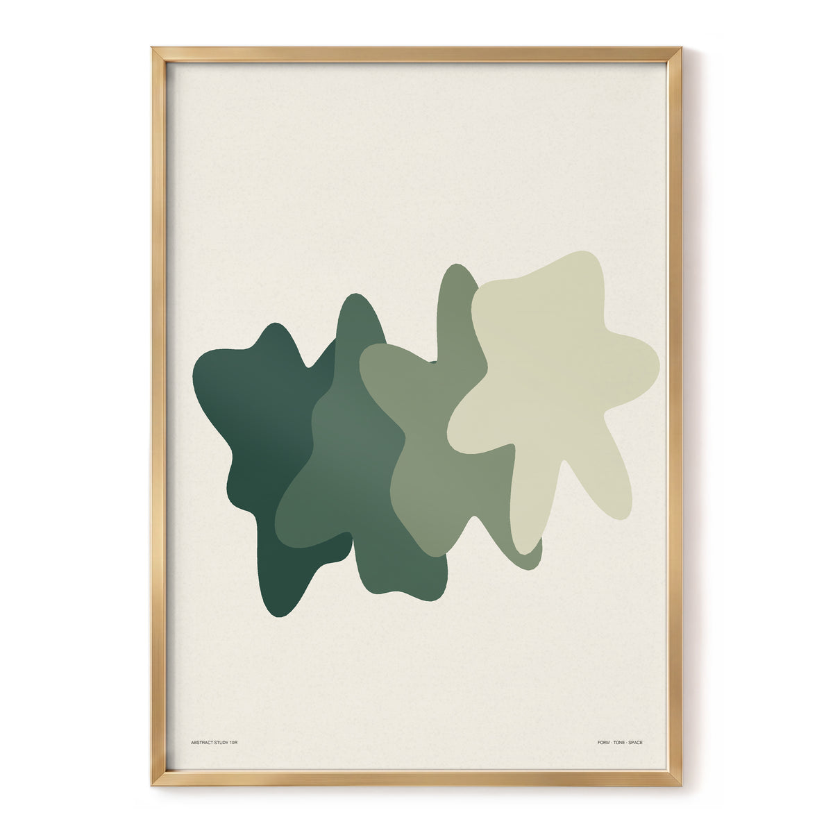 Verdant Drift, green, beige, white abstract wall art, front artwork view