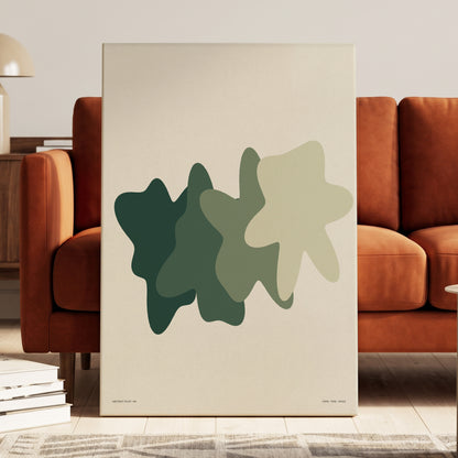 Verdant Drift, green, beige, white abstract wall art on canvas displayed in a styled interior, gallery view 2