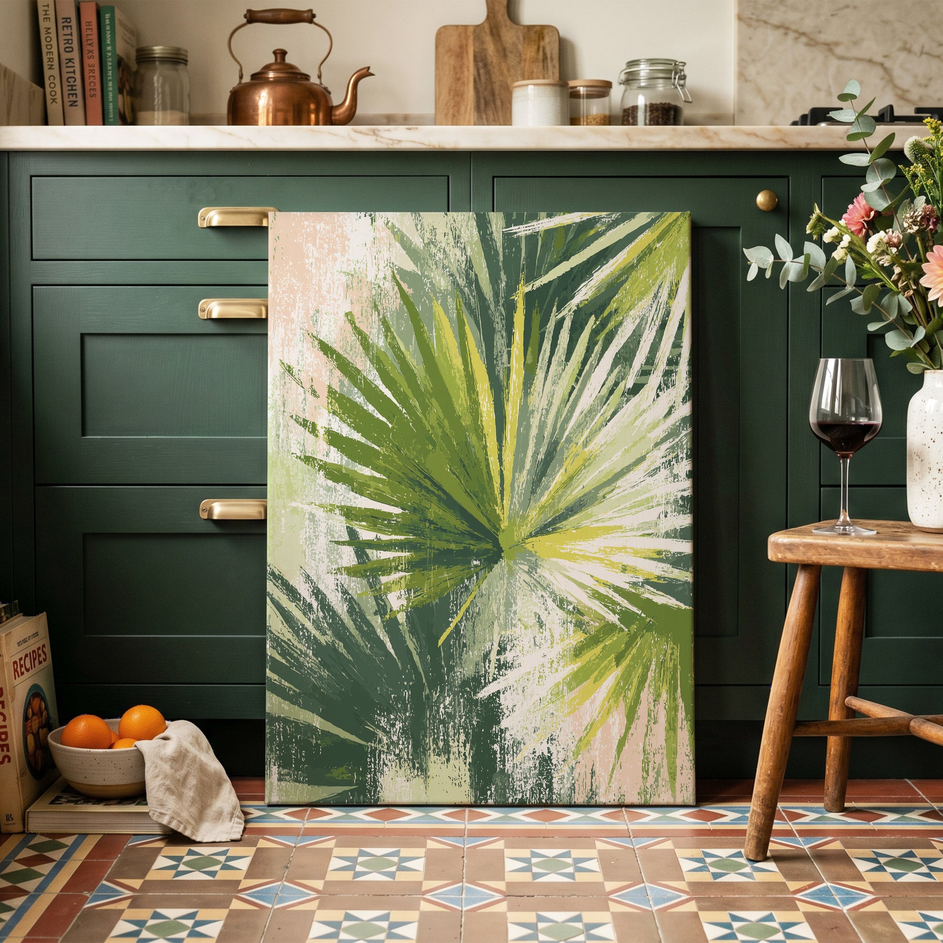 Verdant Fanburst – canvas wall art in a styled interior, gallery view 1
