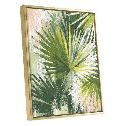 Verdant Fanburst – gold framed canvas option