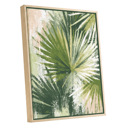 Verdant Fanburst – oak framed canvas option