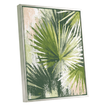 Verdant Fanburst – silver framed canvas option