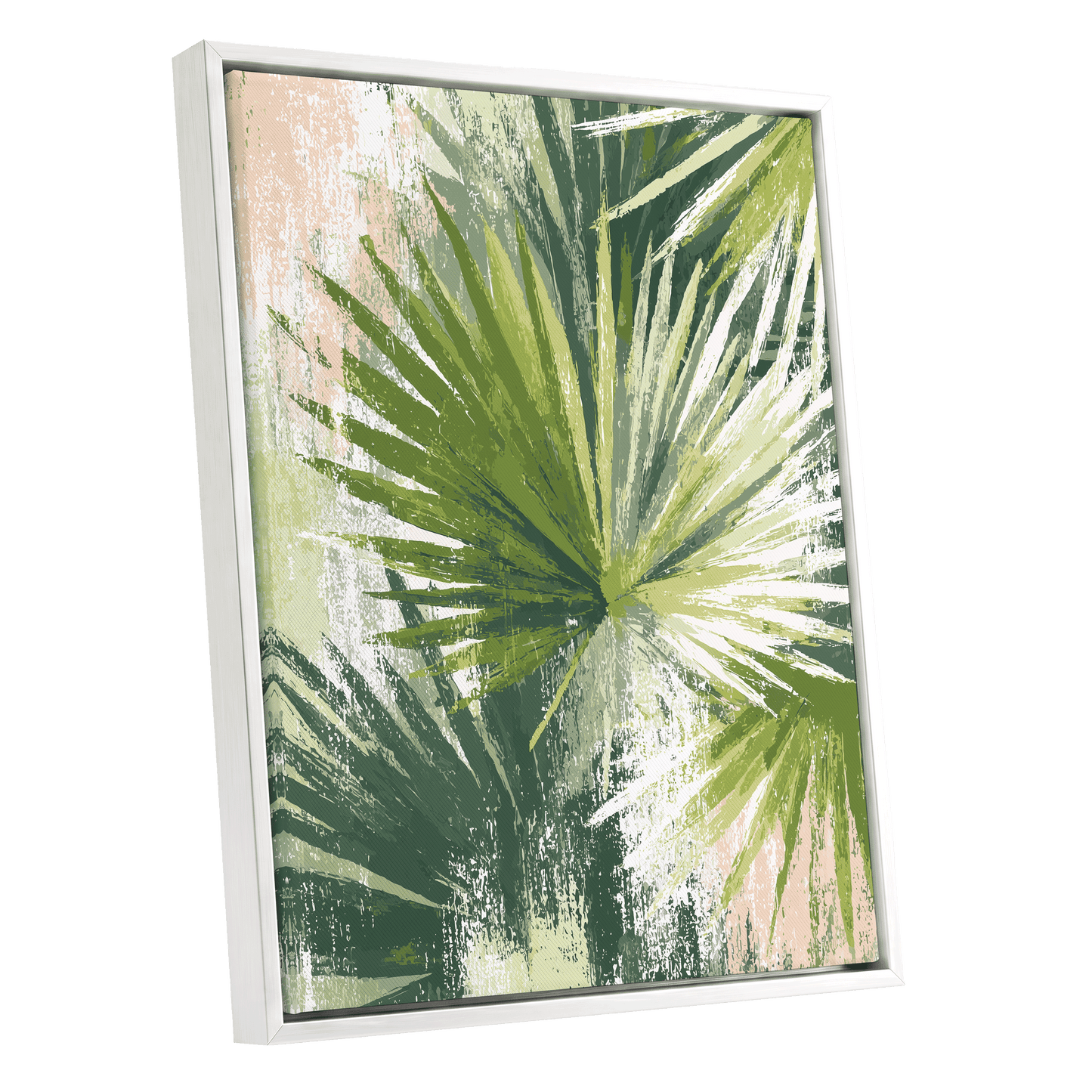 Verdant Fanburst – white framed canvas option