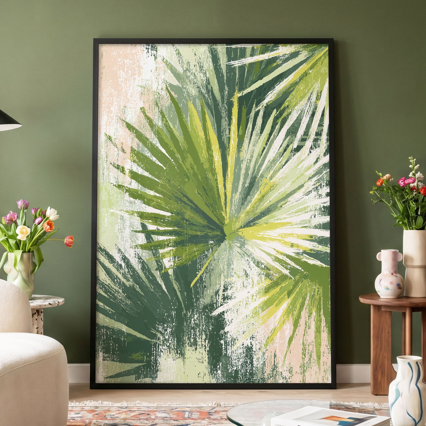 Verdant Fanburst – wall art displayed in a styled interior, gallery view 4