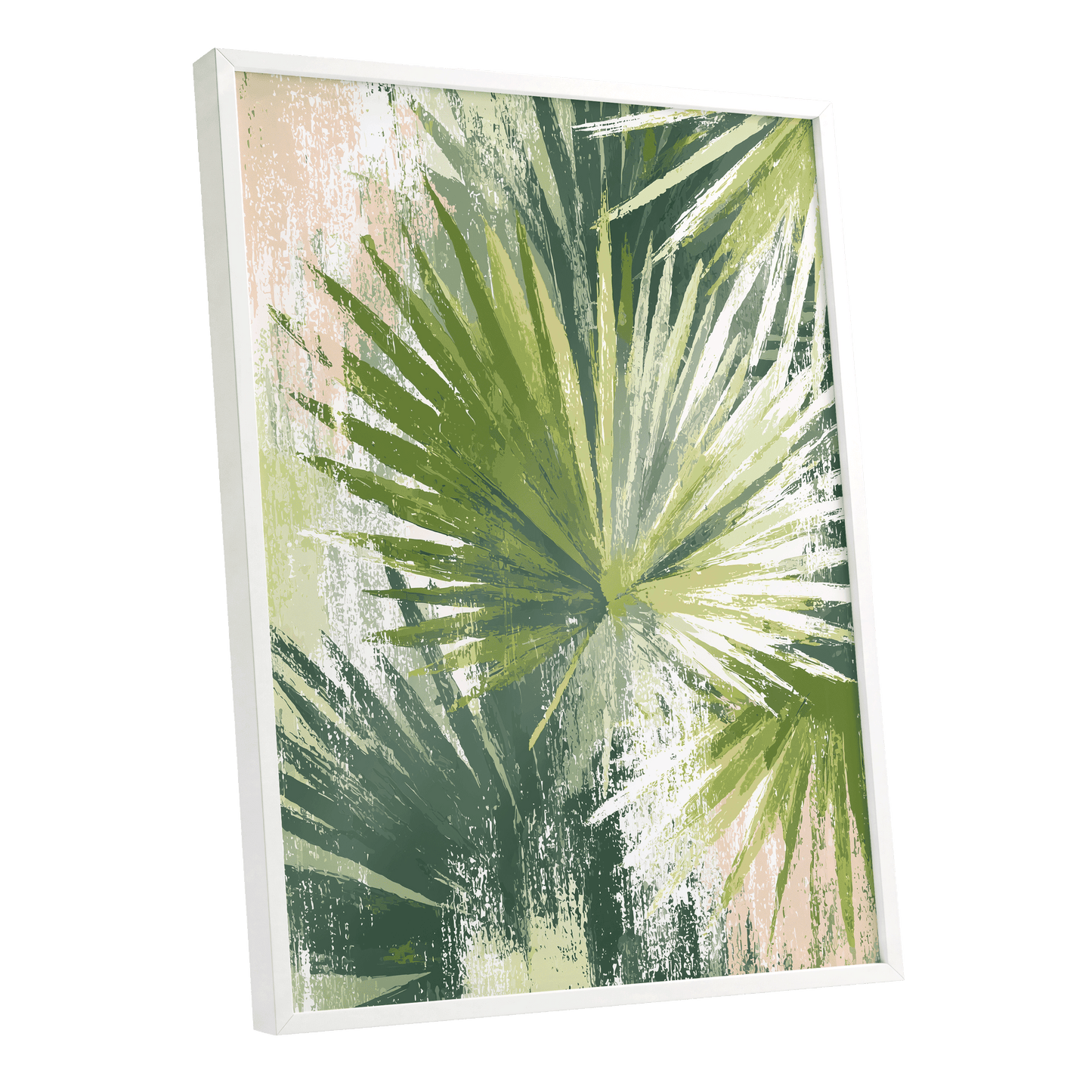 Verdant Fanburst – white framed poster option
