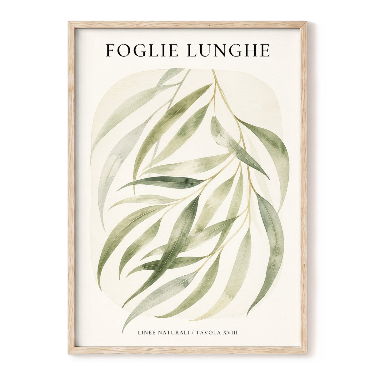 Verdant Folie, green, beige nature wall art, front artwork view