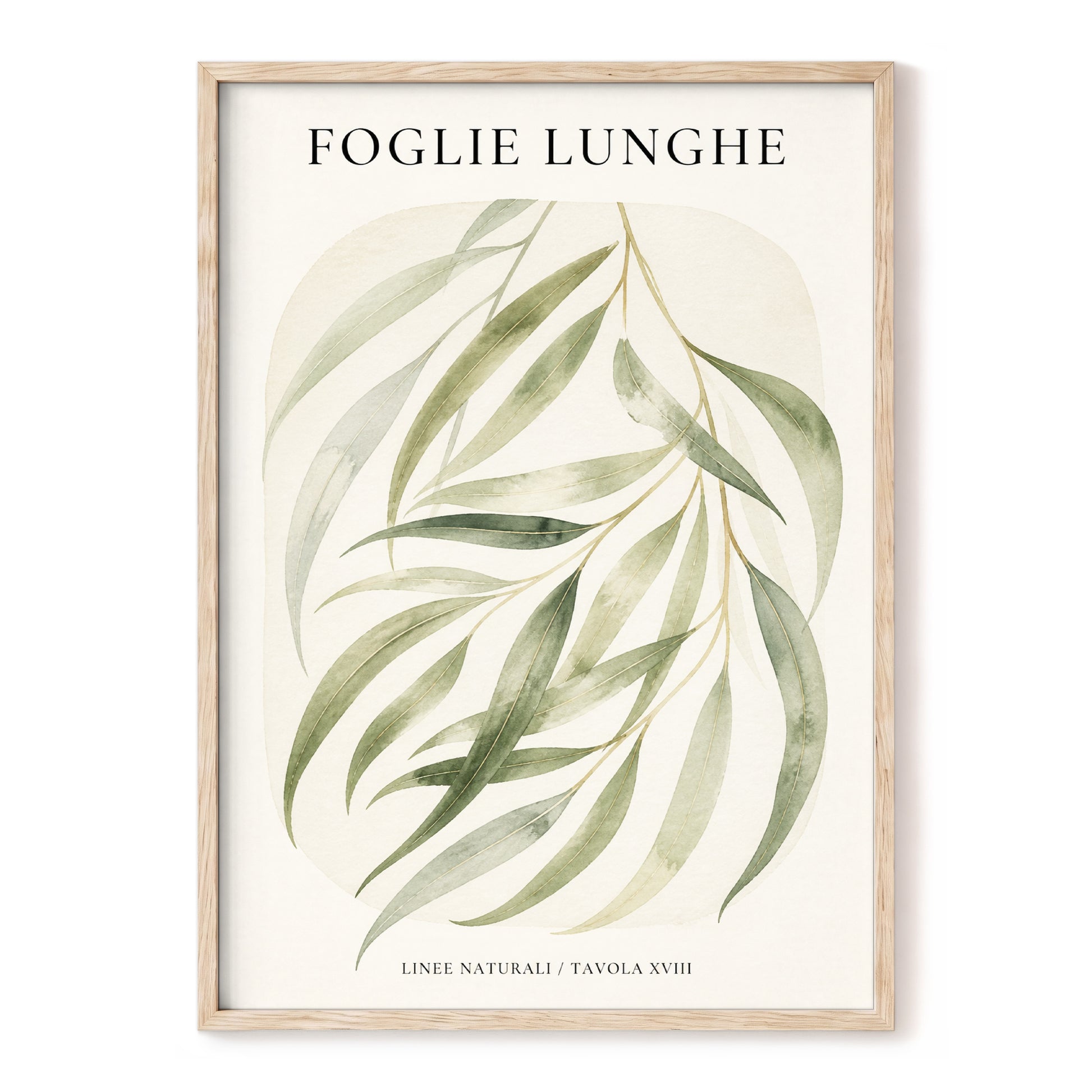 Verdant Folie, green, beige nature wall art, front artwork view