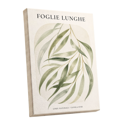 Verdant Folie, green, beige nature wall art shown as a stretched canvas wall art