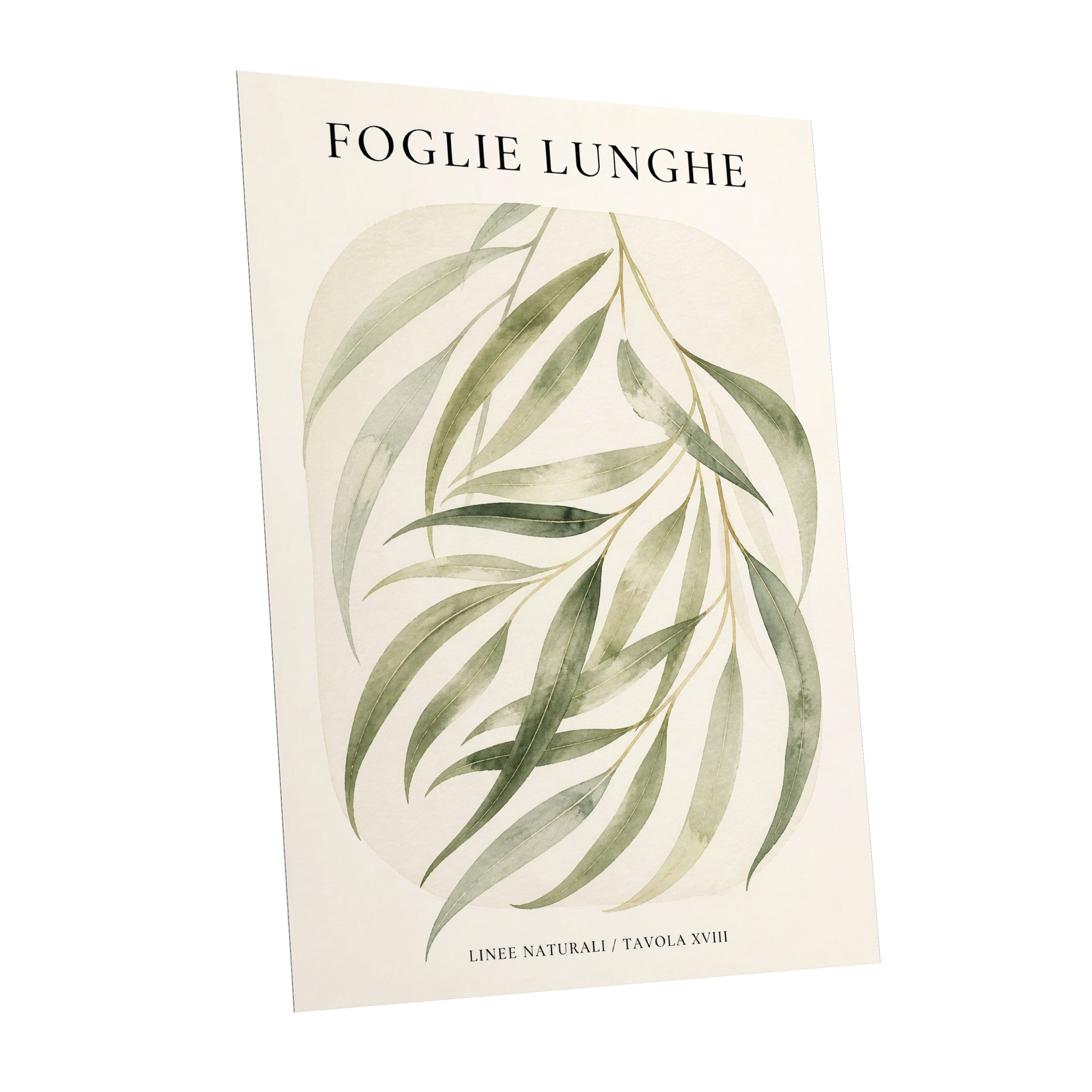Verdant Folie, green, beige nature wall art shown as a unframed poster wall art print