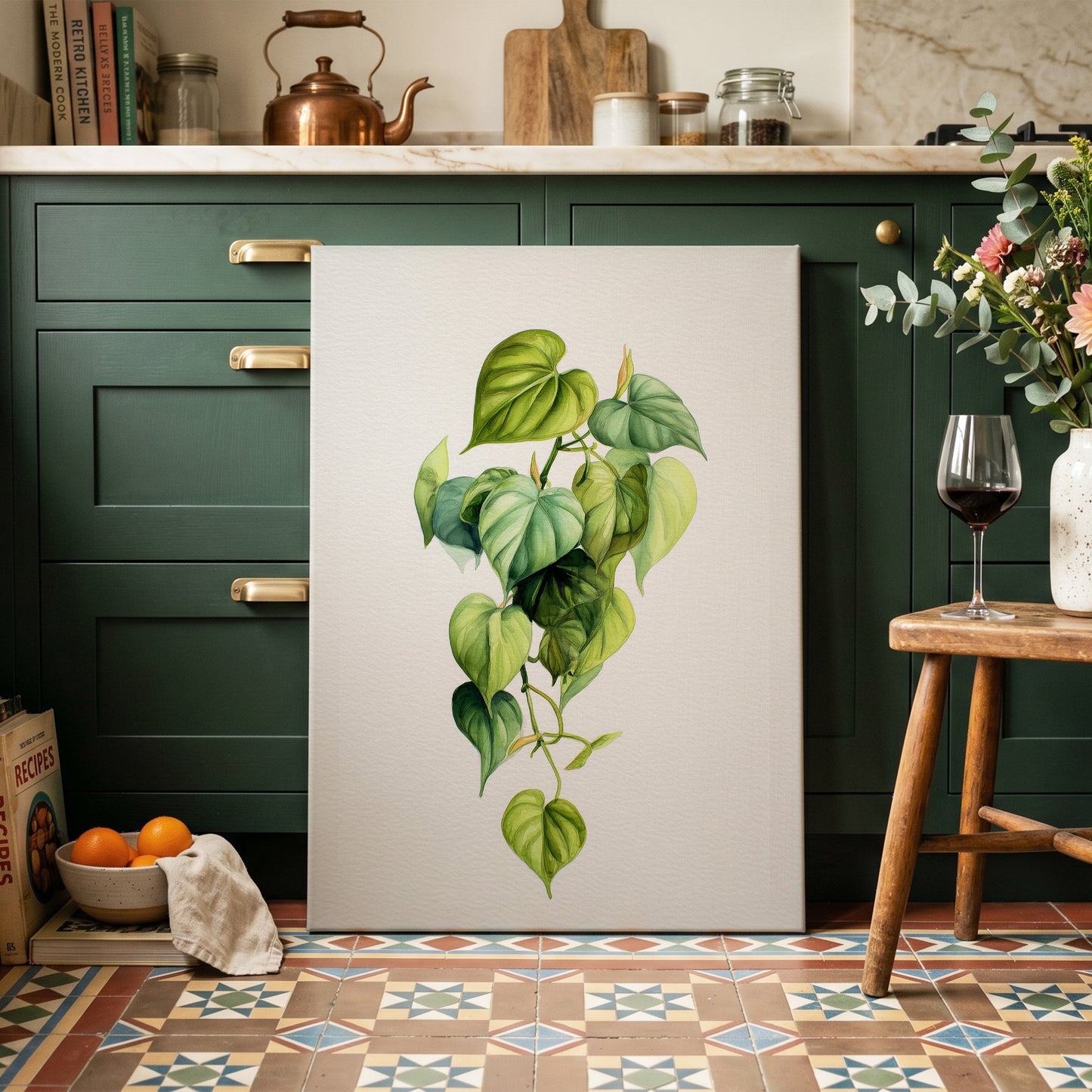 Verdant Heartfall – canvas wall art in a styled interior, gallery view 1