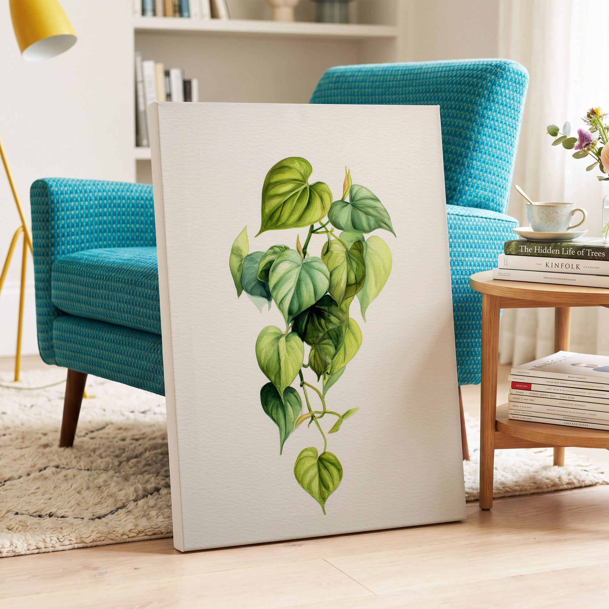 Verdant Heartfall – canvas wall art in a styled interior, gallery view 2
