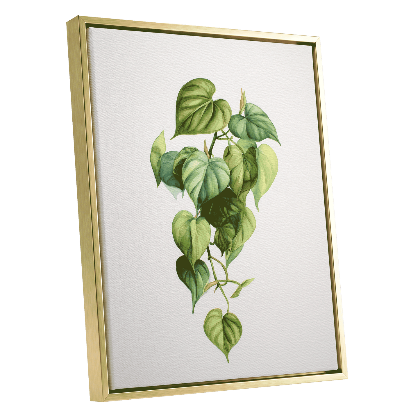 Verdant Heartfall – gold framed canvas option
