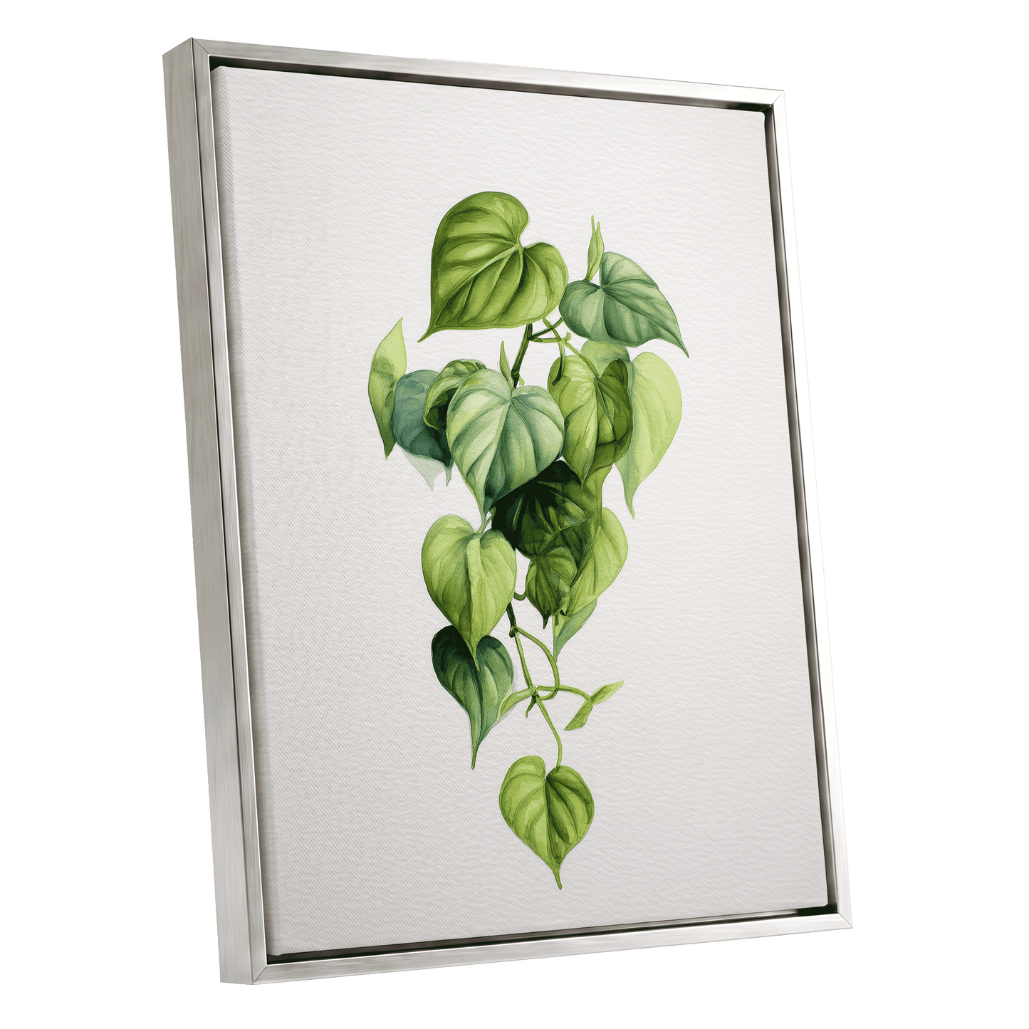 Verdant Heartfall – silver framed canvas option
