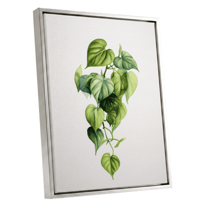 Verdant Heartfall – silver framed canvas option