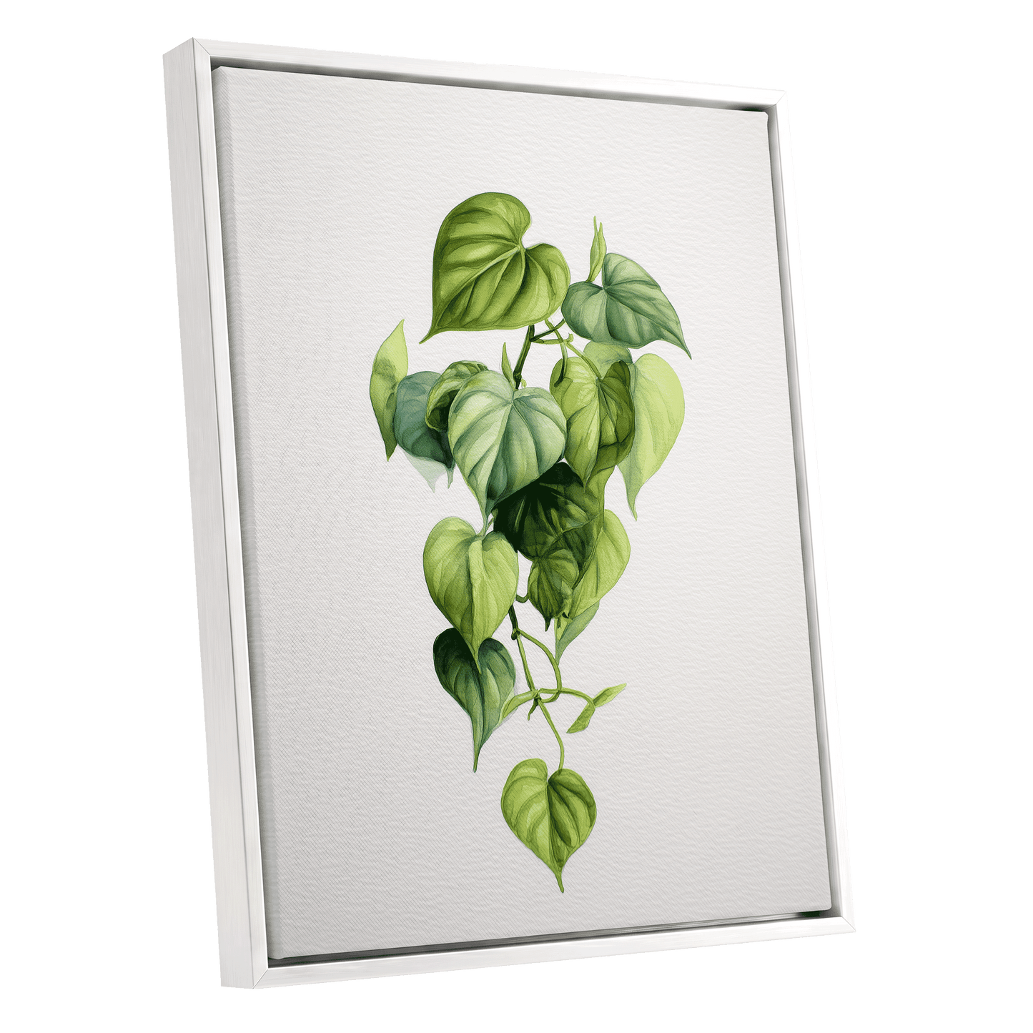 Verdant Heartfall – white framed canvas option