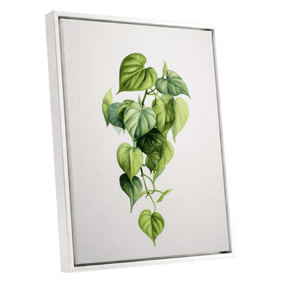 Verdant Heartfall – white framed canvas option