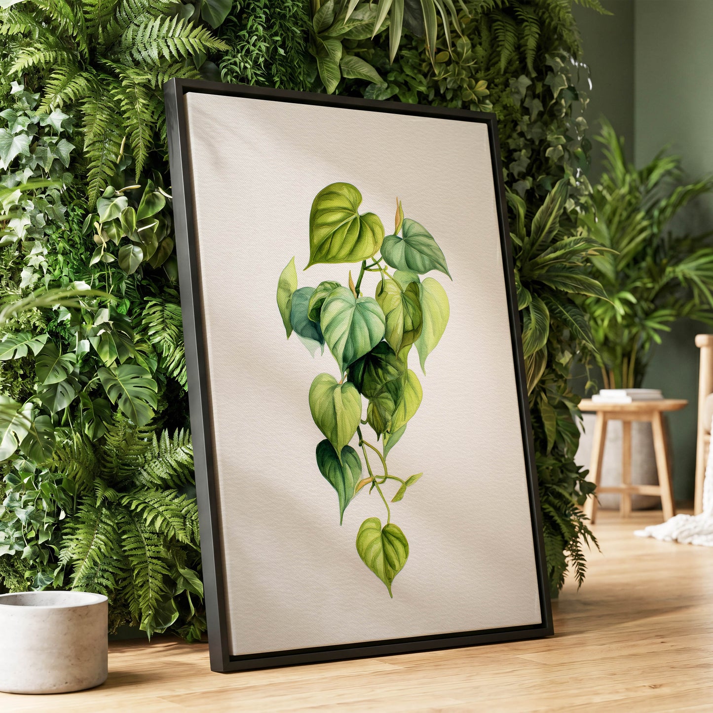Verdant Heartfall – wall art displayed in a styled interior, gallery view 1