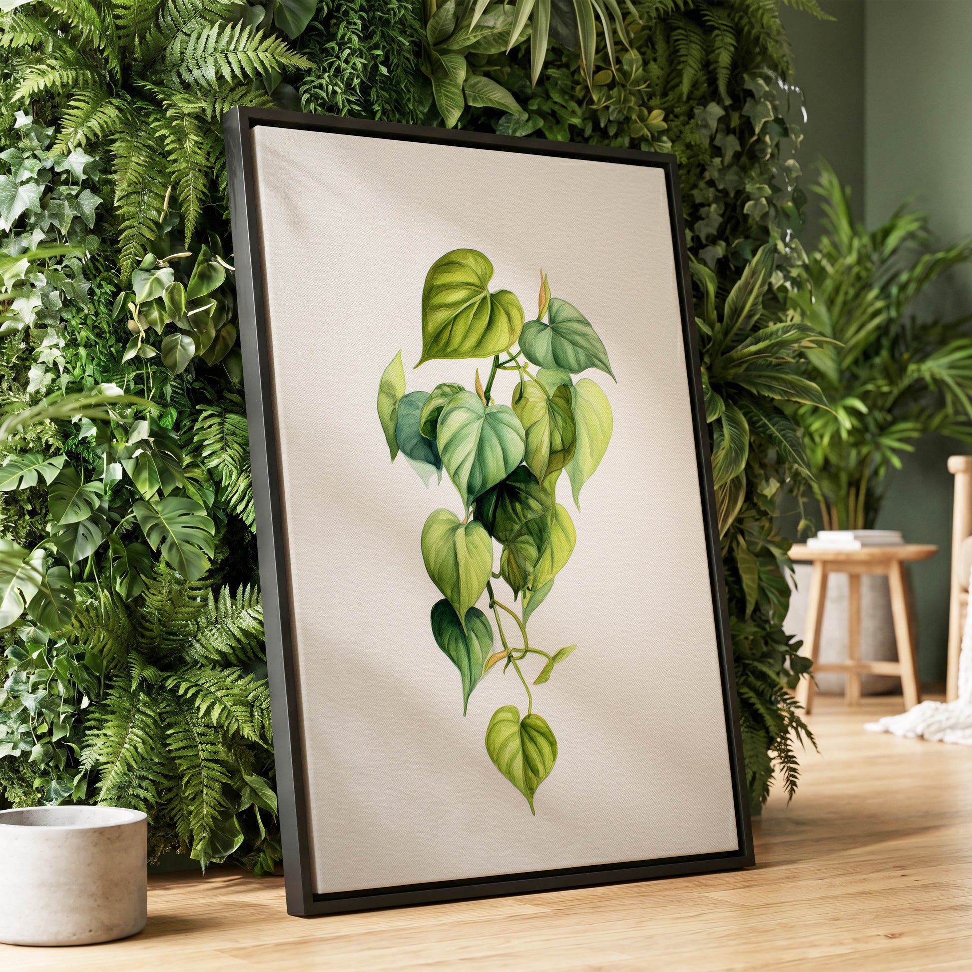 Verdant Heartfall – wall art displayed in a styled interior, gallery view 1