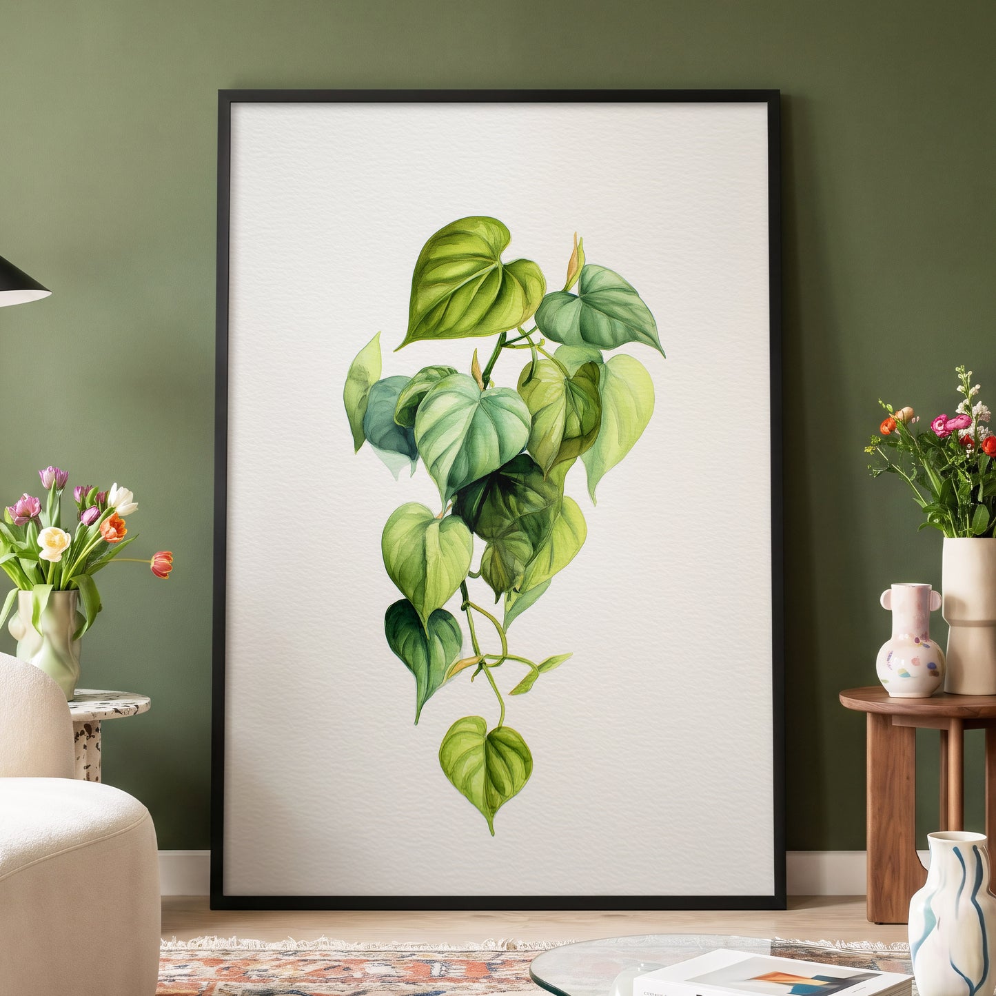 Verdant Heartfall – wall art displayed in a styled interior, gallery view 4