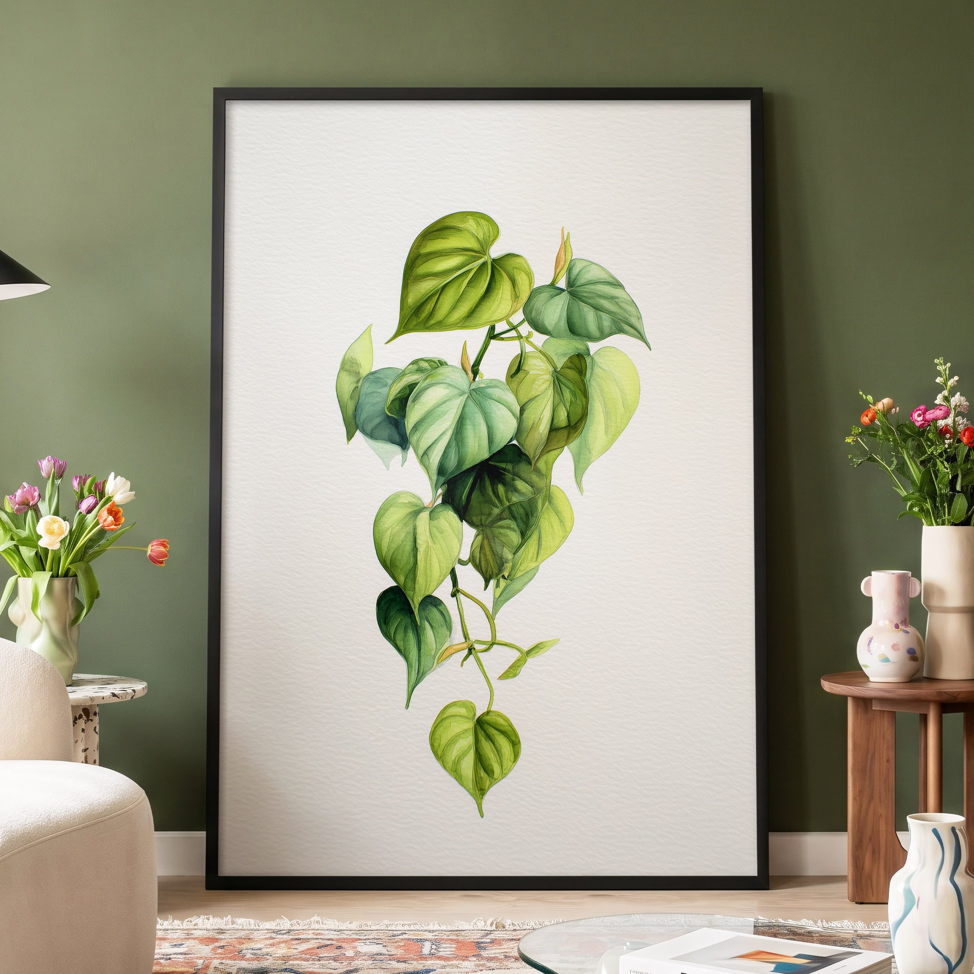 Verdant Heartfall – wall art displayed in a styled interior, gallery view 4