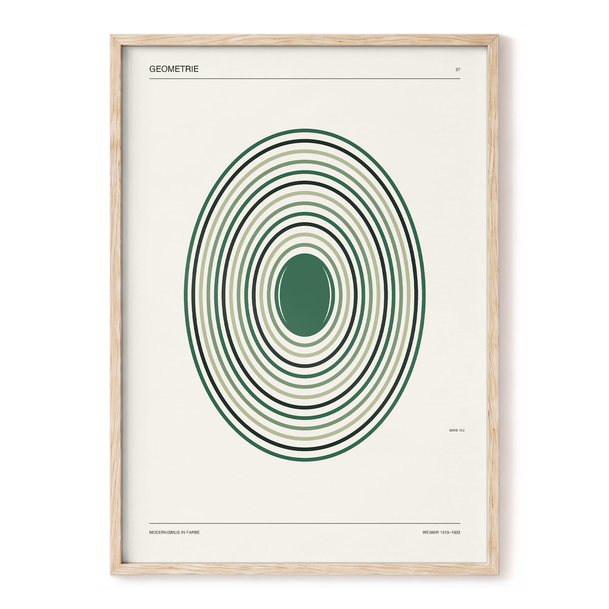 Verdant Orbit Study, green, beige, black minimalist wall art, front artwork view