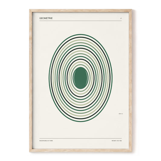 Verdant Orbit Study, green, beige, black minimalist wall art, front artwork view